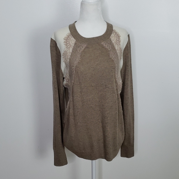 J. Crew Sweaters - J. Crew Colorblock Lace Panel Woolblend Sweater